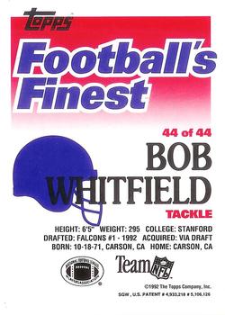 1992 Finest #44 Bob Whitfield Back