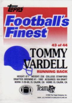 1992 Finest #43 Tommy Vardell Back