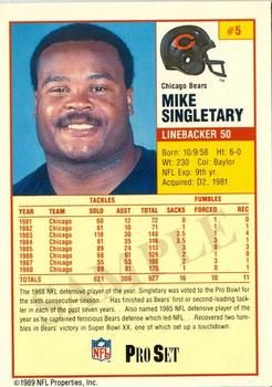 1988 Pro Set Test #5 Mike Singletary Back