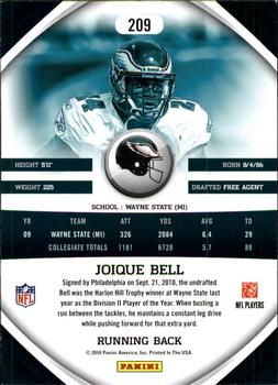 2010 Panini Gridiron Gear #209 Joique Bell  Back