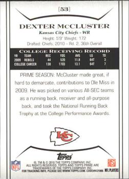 2010 Topps Prime #53 Dexter McCluster  Back