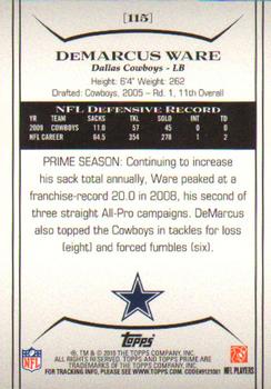 2010 Topps Prime #115 DeMarcus Ware  Back