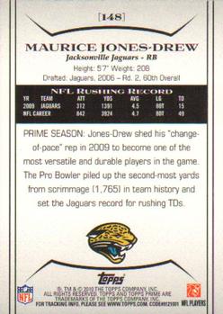 2010 Topps Prime #148 Maurice Jones-Drew  Back