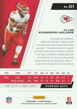 2020 Panini Playoff #221 Clyde Edwards-Helaire Back