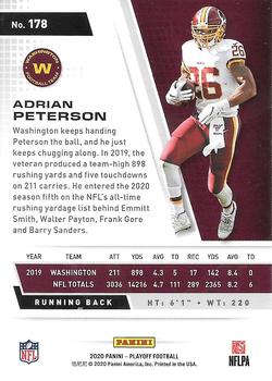 2020 Panini Playoff - Goal Line #178 Adrian Peterson Back