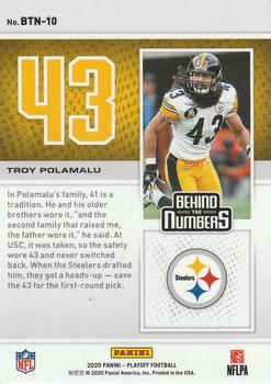 2020 Panini Playoff - Behind the Numbers #BTN-10 Troy Polamalu Back