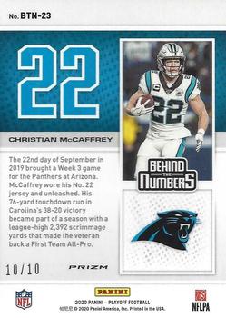 2020 Panini Playoff - Behind the Numbers Gold #BTN-23 Christian McCaffrey Back