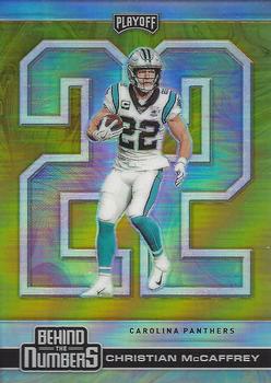 2020 Panini Playoff - Behind the Numbers Gold #BTN-23 Christian McCaffrey Front