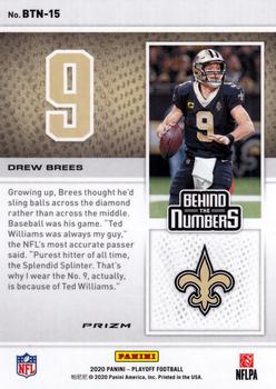 2020 Panini Playoff - Behind the Numbers Red #BTN-15 Drew Brees Back