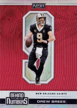 2020 Panini Playoff - Behind the Numbers Red #BTN-15 Drew Brees Front