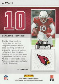 2020 Panini Playoff - Behind the Numbers Red #BTN-19 DeAndre Hopkins Back