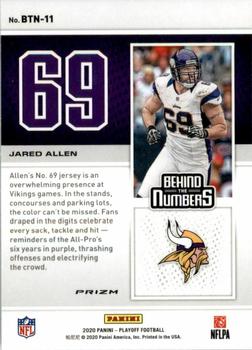 2020 Panini Playoff - Behind the Numbers Silver #BTN-11 Jared Allen Back
