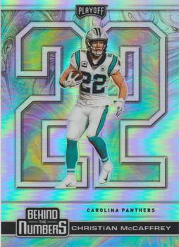 2020 Panini Playoff - Behind the Numbers Silver #BTN-23 Christian McCaffrey Front
