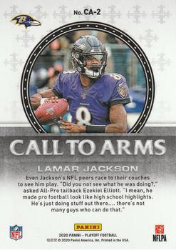 2020 Panini Playoff - Call to Arms #CA-2 Lamar Jackson Back