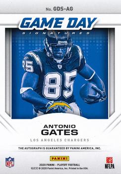 2020 Panini Playoff - Game Day Signatures 4th Down #GDS-AG Antonio Gates Back