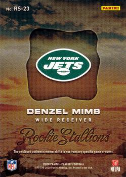 2020 Panini Playoff - Rookie Stallions #RS-23 Denzel Mims Back