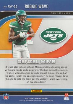2020 Panini Playoff - Rookie Wave #RW-25 Denzel Mims Back