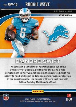 2020 Panini Playoff - Rookie Wave Red #RW-15 D'Andre Swift Back