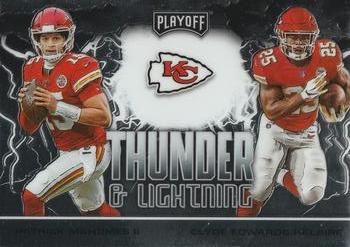 2020 Panini Playoff - Thunder & Lightning #TL-2 Patrick Mahomes II / Clyde Edwards-Helaire Front