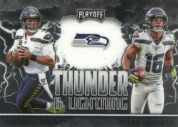 2020 Panini Playoff - Thunder & Lightning #TL-4 Tyler Lockett / Russell Wilson Front