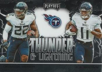 2020 Panini Playoff - Thunder & Lightning #TL-10 A.J. Brown / Derrick Henry Front