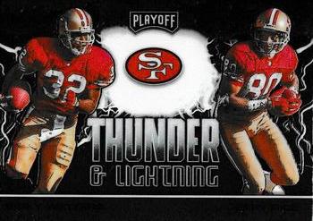 2020 Panini Playoff - Thunder & Lightning #TL-11 Jerry Rice / Ricky Watters Front