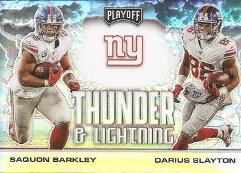2020 Panini Playoff - Thunder & Lightning Silver #TL-19 Darius Slayton / Saquon Barkley Front