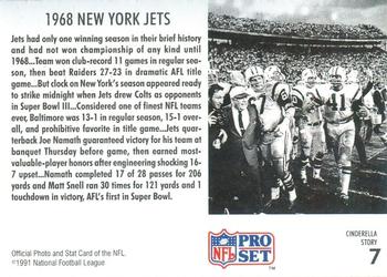 1991 Pro Set - Cinderella Story #7 1968 New York Jets Back