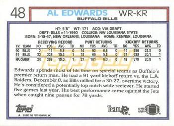 1992 Topps - Gold #48 Al Edwards Back
