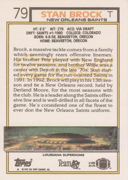 1992 Topps - Gold #79 Stan Brock Back