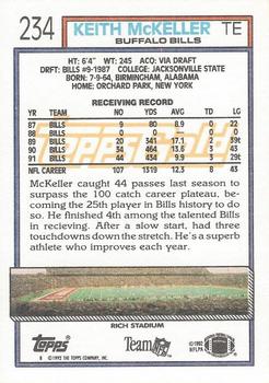 1992 Topps - Gold #234 Keith McKeller Back