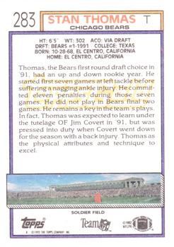 1992 Topps - Gold #283 Stan Thomas Back