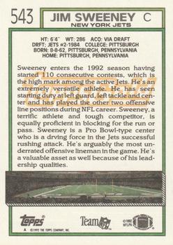1992 Topps - Gold #543 Jim Sweeney Back