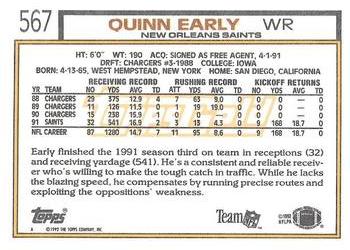 1992 Topps - Gold #567 Quinn Early Back