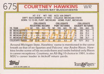 1992 Topps - Gold #675 Courtney Hawkins Back