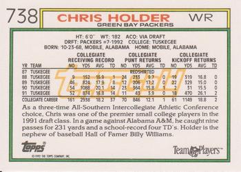 1992 Topps - Gold #738 Chris Holder Back