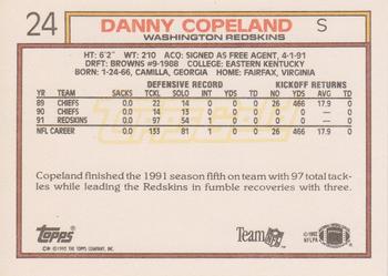 1992 Topps - Gold #24 Danny Copeland Back