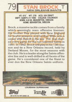 1992 Topps - Gold #79 Stan Brock Back