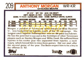 1992 Topps - Gold #209 Anthony Morgan Back