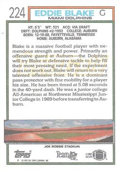 1992 Topps - Gold #224 Eddie Blake Back