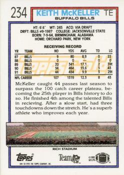 1992 Topps - Gold #234 Keith McKeller Back