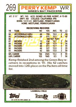 1992 Topps - Gold #269 Perry Kemp Back