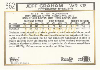 1992 Topps - Gold #362 Jeff Graham Back