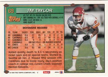 1994 Topps - Special Effects #69 Jay Taylor Back