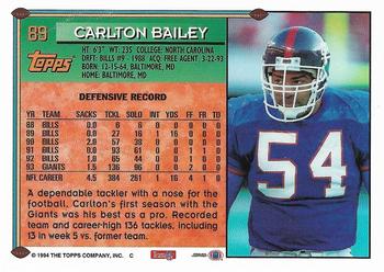 1994 Topps - Special Effects #89 Carlton Bailey Back