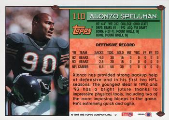 1994 Topps - Special Effects #110 Alonzo Spellman Back