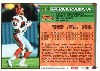 1994 Topps - Special Effects #111 Patrick Robinson Back