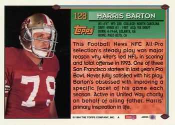 1994 Topps - Special Effects #128 Harris Barton Back