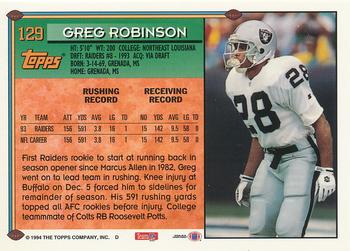 1994 Topps - Special Effects #129 Greg Robinson Back