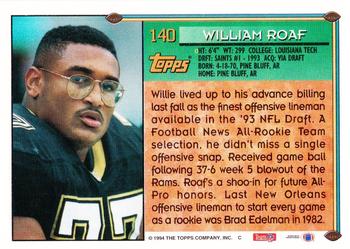 1994 Topps - Special Effects #140 Willie Roaf Back